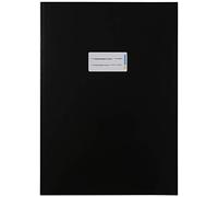 HERMA 19745 - Cuaderno de cartón (DIN A4, con etiqueta para escribir, de papel estable y extrafuerte, protector para cuaderno escolar), color negro