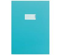 HERMA 19755 - Fundas de cartón para cuadernos, DIN A4, con campo de etiquetado de papel resistente y extrafuerte, juego de 10 protectores de cuadernos para cuadernos escolares, turquesa