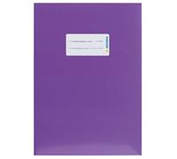 HERMA 19770 - Juego de 10 fundas para cuadernos A5 de cartón morado con campo de etiquetado de papel resistente y extrafuerte, juego de fundas para cuadernos escolares, color morado