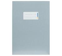HERMA 19771 - Funda para cuaderno A5 de cartón gris, con campo de rotulación de papel estable y extra fuerte, protector para cuadernos escolares, de colores