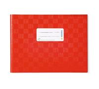 HERMA 19840 - Juego de 10 fundas para cuadernos, DIN A5, diseño de rafia, con etiqueta y estructura de rafia, de polipropileno duradero y fácil de limpiar, color rojo
