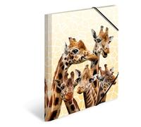 HERMA 19957 Carpeta de dibujo Animales exóticos con motivo de Amigos de la jirafa, A4, plástico resistente, con impresión interior, carpeta de 1 palmo