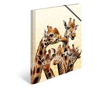 HERMA 19966 Carpeta de dibujo Animales exóticos con motivo de Amigos de la jirafa, A3, plástico resistente, con impresión interior, carpeta de 1 palmo