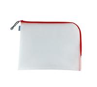 HERMA 20014 Bolsa de documentos con cremallera A4, transparente (36 x 28 cm) bolsillo grande que se puede cerrar para computadora portátil, tableta, libros, papeles, juguetes, bolsa de archivo en rojo