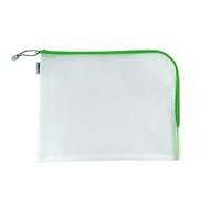 Herma Bolsa de documentos 20016 A4 transparente 36 x 28 cm con cremallera bolsillo grande verde