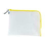 HERMA 20017 Bolsa de documentos con cremallera A4, transparente (36 x 28 cm) bolsillo grande que se puede cerrar para computadora portátil, tableta, libros, juguetes, bolsa de archivo en amarillo