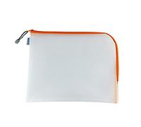 HERMA 20018 Bolsa de documentos con cremallera A4, transparente (36 x 28 cm) bolsillo grande que se puede cerrar para computadora portátil, tableta, libros, juguetes, bolsa de archivo en naranja