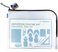 HERMA 20022 Bolsa de documentos con cremallera A4, transparente (36 x 28 cm) bolsillo grande que se puede cerrar para computadora portátil, tableta, libros, juguetes, bolsa de archivo en negro