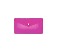 HERMA 20039 - Bolsas para documentos (22 x 12 cm, polipropileno), transparente con botón de presión para escuela, universidad, oficina, sobres de polipropileno, color rosa