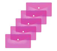 HERMA 20039 - Bolsas transparentes para documentos (22 x 12 cm, polipropileno, 5 unidades), color rosa