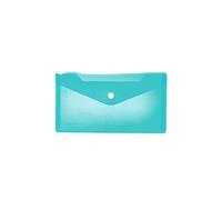 HERMA 20040 - Funda para documentos DIN larga, transparente, color azul claro, con cierre de presión, sobre de plástico para escuela, universidad, oficina, viajes
