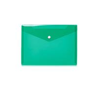 HERMA 20053 - Portadocumentos A5, color verde transparente, con cierre de presión, sobre de plástico para escuela, universidad, oficina, viajes