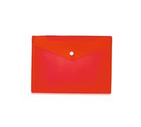 HERMA 20054 - Carpeta para documentos (tamaño A5), color rojo transparente, con cierre de presión, sobre de plástico para escuela, universidad, oficina, viajes
