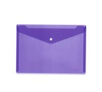 HERMA 20078 - Carpeta para documentos A4 transparente, color morado y morado, 5 unidades, con cierre de presión, sobre de plástico para escuela, universidad, oficina, viajes