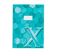 HERMA 20088 - Funda para cuaderno A4 de cartón turquesa, con campo de rotulación de papel estable y extra fuerte, protector de cuaderno con diseño hexagonal para cuadernos escolares, de colores