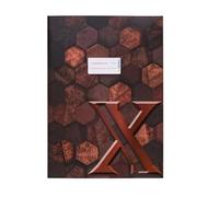 HERMA 20092 - Sobre para cuaderno A4 de cartón marrón, con campo de rotulación de papel estable y extra fuerte, protector de cuaderno con diseño hexagonal para cuadernos escolares, de colores