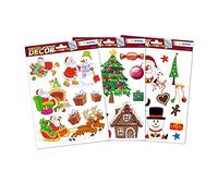 Herma 25 pegatinas de Navidad, Papá Noel muñeco de nieve Rennes árbol para decoración de Navidad de ventana, se adhieren sin pegamento y son extraíbles, etiquetas autoadhesivas/pegatinas para niños
