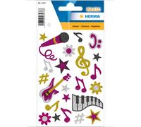 Herma 3276 pegatinas con purpurina musical, 22 unidades, notas musical