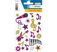 Herma 3276 pegatinas con purpurina musical, 22 unidades, notas musical