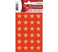 Herma 3413 pegatinas de estrellas de 5 puntas, oro de 15 mm de diámet