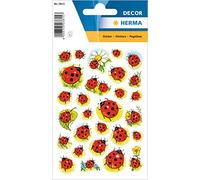 HERMA 3815 Pegatinas Mariquita Felicidad Pequeñas 84 Piezas Ladybug Pegatinas Flores Etiquetas para Álbum de Fotos Boda Diario Álbum de Poesía Scrapbooking Cumpleaños Amor Letras DIY Manualidades