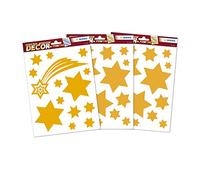 Herma 44 pegatinas de Navidad, estrellas de oro, para la decoración de Navidad de la ventana, se adhieren sin pegamento y son extraíbles, etiquetas autoadhesivas/pegatinas para niños