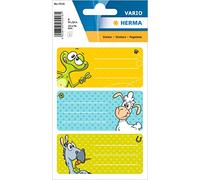 Herma 5512 - Etiquetas para escribir el nombre, uso escolar, formato 7,6 x 3,5 cm, contenido por paquete: 9 etiquetas
