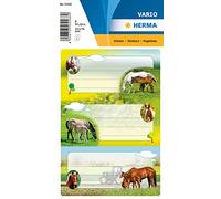 HERMA 5568 Etiquetas para escribir caballos, 6 unidades, 76 x 35 mm, autoadhesivas, a rayas, pegatinas para libros escolares, niños, niñas, niños, pegatinas multicolores, multicolor