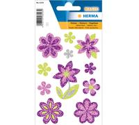 Herma Pegatinas 6293 Flor diamante – brillantes, purpurina, autoadhesiva (11 pegatinas)