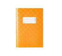 HERMA 7424 - Sobre DIN A5 rafia con etiqueta para escribir y estructura de rafia, de lámina de polipropileno resistente y lavable, protector para cuadernos, color naranja