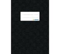 HERMA 7429 - Funda para cuaderno A5, color negro, con etiqueta de rotulación y estructura de rafia, de polipropileno resistente y lavable, 1 unidad