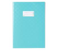 HERMA 7456 - Juego de 25 fundas para cuadernos, tamaño A4, color turquesa rafia, con etiqueta y estructura de rafia, de polipropileno duradero y fácil de limpiar, juego de fundas para cuadernos
