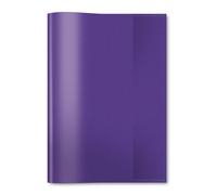 HERMA 7486 - Funda para cuaderno A5, transparente, violeta, funda de polipropileno resistente y lavable, protector transparente para cuadernos escolares, de colores