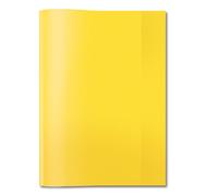 HERMA 7491 Fundas A4 transparentes amarillas para cuadernos, 25 unidades, de polipropileno resistente y lavable, juego de fundas transparentes para cuadernos escolares, de colores