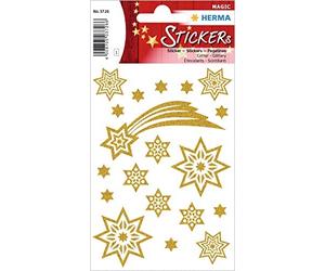 'herma adhesivos navideños magic 'estrellas & schweif, glittery