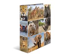 HERMA Archivador de anillas con palanca Animales con motivo Animales africanos, A4, 70 mm, con estampado interior, 1 carpeta con motivos