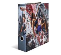 HERMA Archivador de palanca A4, paquete de 5, lomo de 70 mm, carpeta resistente con diseño deportivo, acabado brillante e impresión interior, carpeta de anillos para niños, carpeta de archivo y