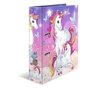 HERMA Archivador de palanca con diseño de animales de jardín de infancia con diseño de unicornio, tamaño A4, lomo de 70 mm, con impresión interior, 1 carpeta