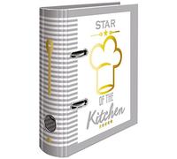 Herma Archivo de receta Star of the Kitchen – A5 70 mm – Con adornos dorados y registro de 5 piezas