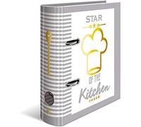 Herma Archivo de receta Star of the Kitchen – A5 70 mm – Con adornos dorados y registro de 5 piezas