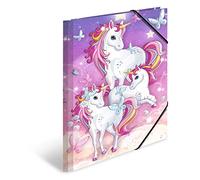 HERMA Carpeta A4 con diseño de unicornio, carpeta de cartón con diseño de guardería, goma, solapas interiores e impresión interior para niños, niñas y niños