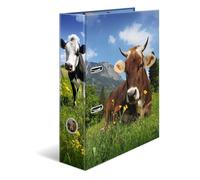 HERMA Carpeta A4 con diseño de vacas, 7 cm de ancho, con diseño de animales, colorido, con impresión interior para niños, niñas y niños