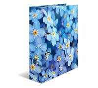 Herma Carpeta A4 de flores azules, 10 piezas, 7 cm de ancho, archivador infantil con diseño de plantas, archivador de palanca colorido con impresión interior para niños y niñas
