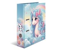 HERMA Carpeta A4 Happy Unicornio, 7 cm de ancho, carpeta de anillas con diseño de jardín de infantes, colorido archivador con impresión interior para niños, niñas y niños