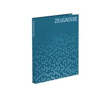 HERMA Carpeta de certificados A4 azul, con 10 fundas transparentes para 20 certificados, certificados y documentos, cuaderno de anillas con impresión interior, mecanismo de 4 anillas y patrón de