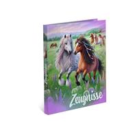 HERMA Carpeta de certificados A4 con 10 fundas transparentes para 20 certificados, certificados y documentos, con impresión interior, mecanismo de 4 anillas y diseño de animales coloridos para niñas