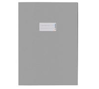 HERMA Funda para cuaderno de ejercicios de papel A4, con campo de inscripción, hecha de papel 100% reciclado, chaquetas de cubierta deslizante para la escuela, gris