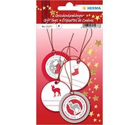 'Herma Navidad de regalo anhnger 3d, redondo, rojo/plata