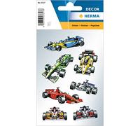 Herma Pegatinas 3317 Fórmula 1 Pequeñas, 21 Unidades, Pegatinas para Coche con Coche de Carreras de F1, diseño de Carreras de vehículos, Etiquetas Infantiles para álbum de Fotos, Diario, álbumes de
