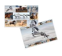 Herma Protector de escritorio Animales Caballos 55x35 cm, antideslizante, a doble cara, limpiable